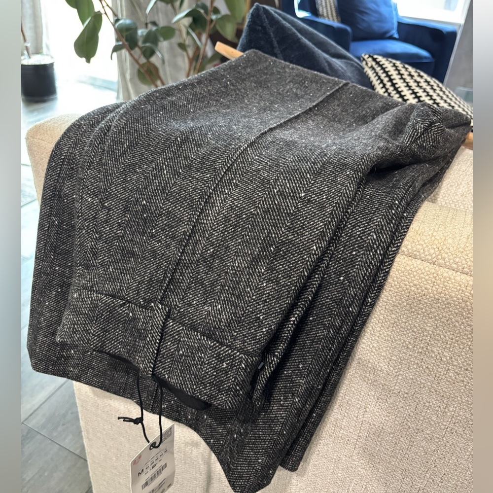 ZARA ZW Collection Straight Leg Wool Pants